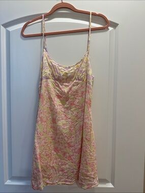 Pastel Pink & Yellow Floral Slip Chemise